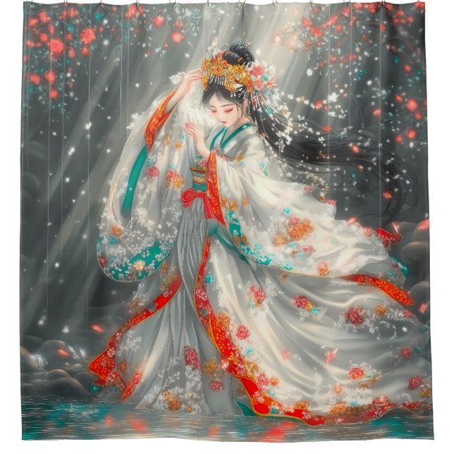 Cortina De Ducha Princesa etérea en un jardín de fantasía (Anverso)