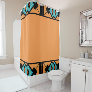 Cortina De Ducha Profundo Saffron Bold Pattern