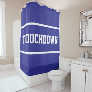 Cortina De Ducha Profundo TOUCHDOWN Deportivo Azul Intenso Texto Bl