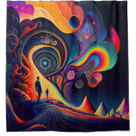 Cortina de ducha psicodélica