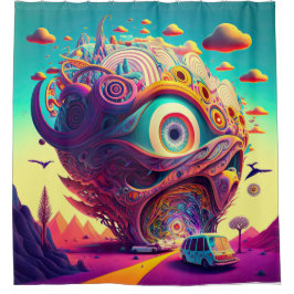 Cortina de ducha psicodélica