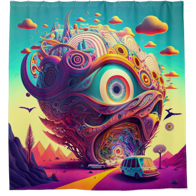 Cortina de ducha psicodélica (Anverso)