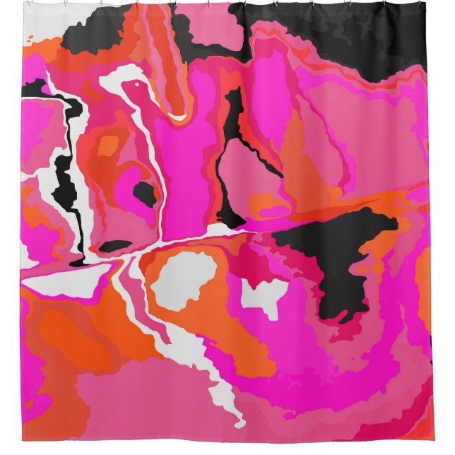 Cortina De Ducha Psychedelic Vivid: Neon Digital Art. (Anverso)