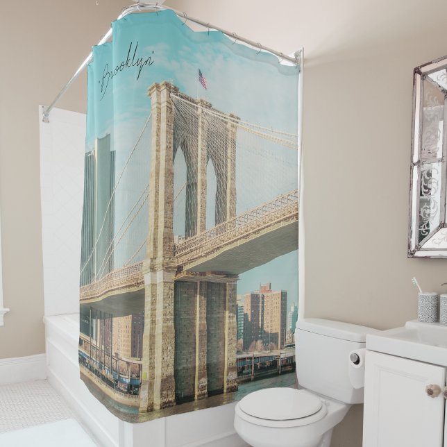 Cortina de ducha puente de Brooklyn de Nueva York (Brooklyn Bridge Shower Curtain)