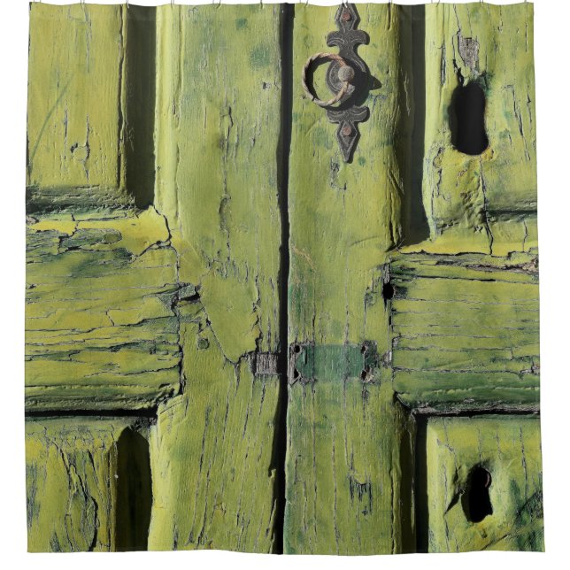 Cortina De Ducha Puerta de 2 paneles de madera marrón cerrada (Anverso)