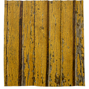 Cortina De Ducha Puerta o valla amarilla antigua con pintura difere