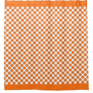 Cortina De Ducha Puestos de polka Naranja calabaza