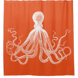 Cortina De Ducha Pulpo anaranjado de Kraken