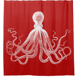 Cortina De Ducha Pulpo rojo de Kraken
