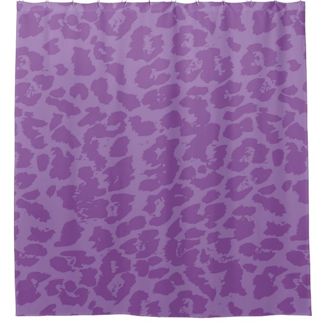 Cortina De Ducha Punto de animales morados (Anverso)