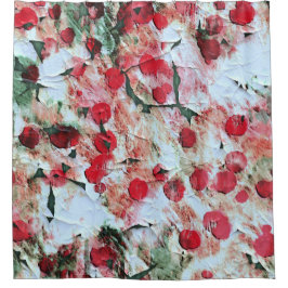 Cortina De Ducha Punto de Polka Sucio Rosa Rojo Decadencia Grunge