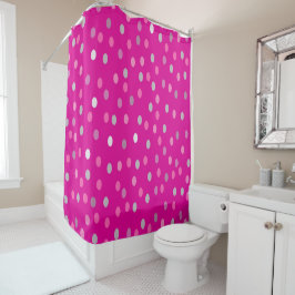 Cortina De Ducha Puntos de polka magenta