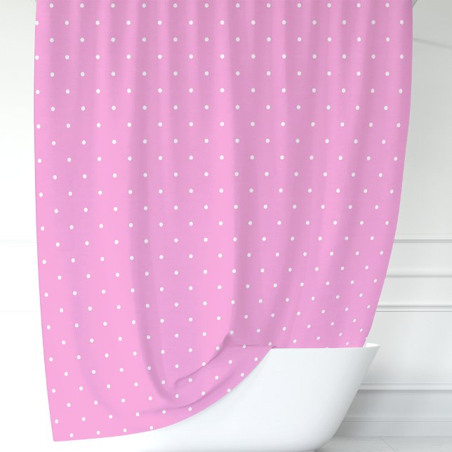 Cortina De Ducha Puntos de polka rosa y blanco (Subido por el creador)