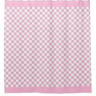 Cortina De Ducha Puntos de polka rosada de caramelo de algodón