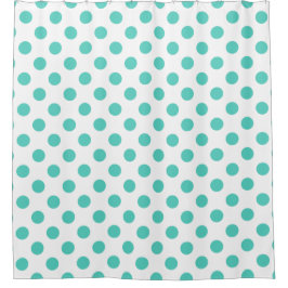 Cortina De Ducha Puntos de polka turquesa