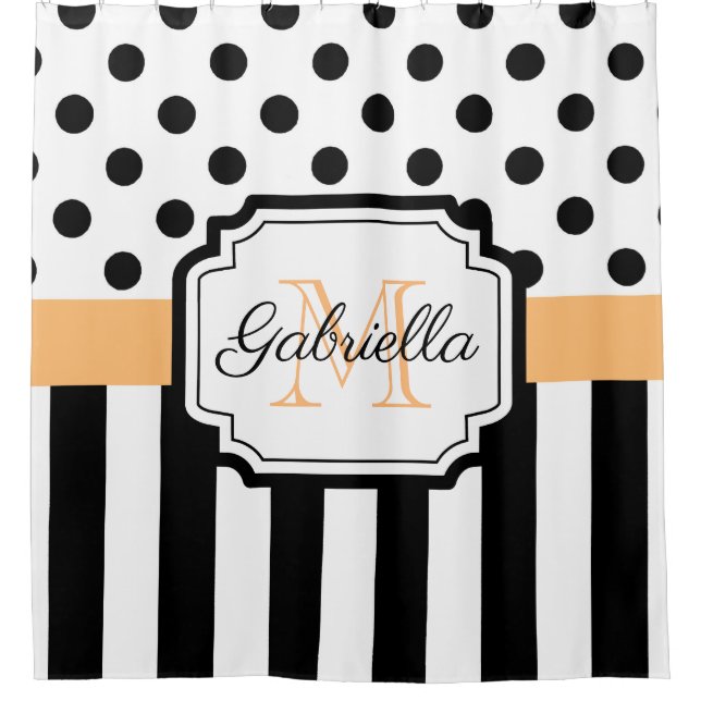 Cortina De Ducha Puntos y franjas (Anverso)