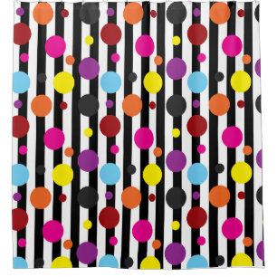 Cortina De Ducha Puntos Y Rayas