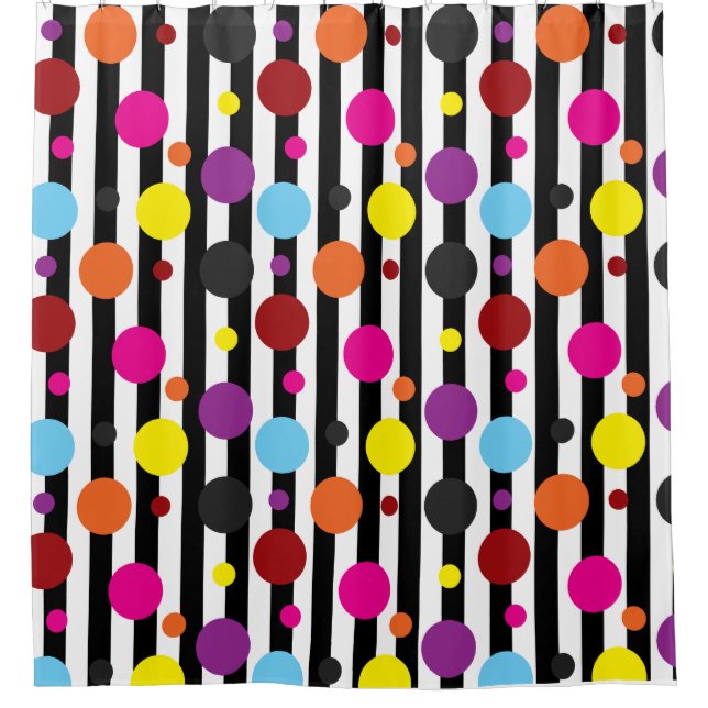 Cortina De Ducha Puntos Y Rayas (Anverso)