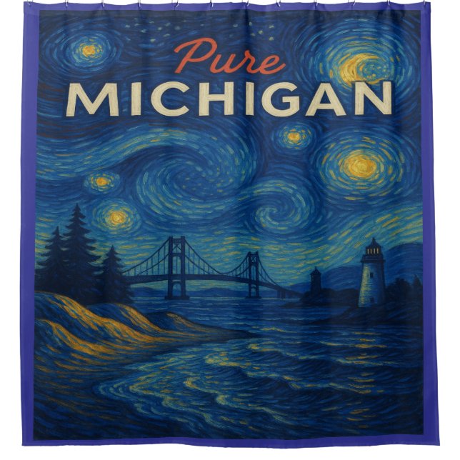Cortina De Ducha Pure Michigan Starry Night (Anverso)