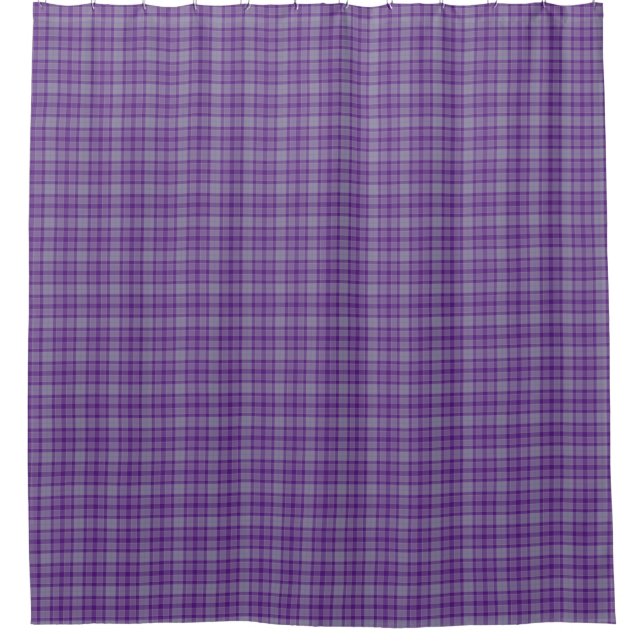 Cortina De Ducha Purple Gray Tartan Plaid Shower Curtain (Anverso)