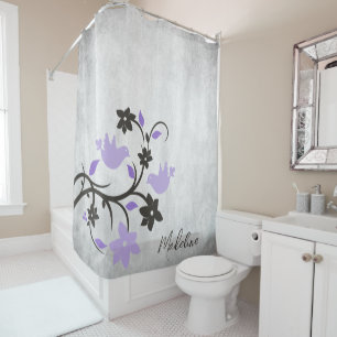 Cortina de ducha Purple Lovebirds
