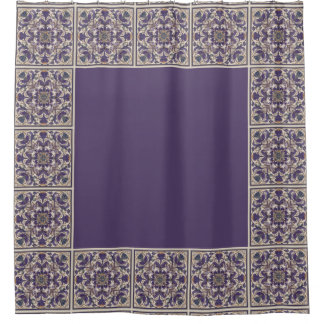 Cortina De Ducha Purple Radial Tiled