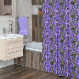 Cortina De Ducha Purple Rhododendron Flowers Floral Pattern