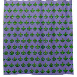 Cortina de ducha púrpura Fleur de Lis de Mardi Gra