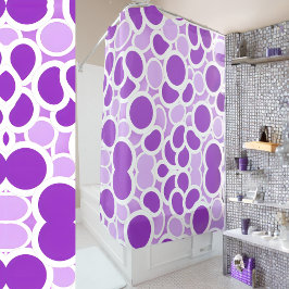 Cortina De Ducha Púrpura y blanco