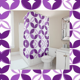 Cortina De Ducha Púrpura y blanco