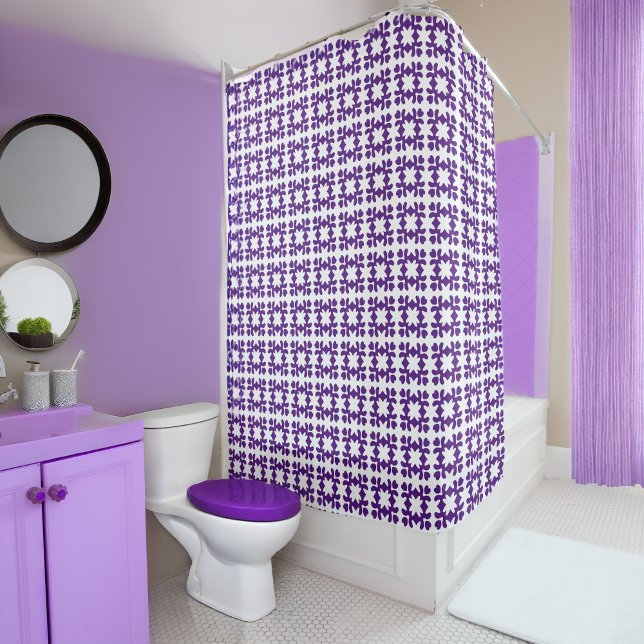 Cortina De Ducha Púrpura y blanco (Subido por el creador)