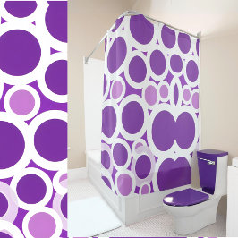 Cortina De Ducha Púrpura y blanco