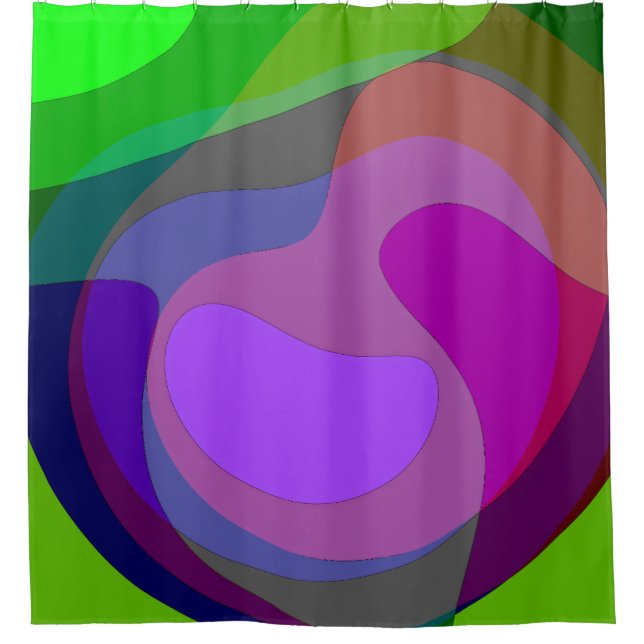 Cortina De Ducha Púrpura Y Verde 403 (Anverso)