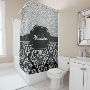 Cortina De Ducha Purpurina Damask