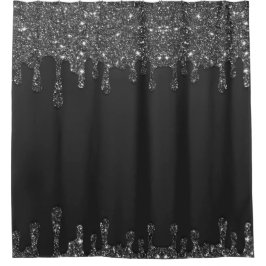 Cortina De Ducha Purpurina de goteo negro