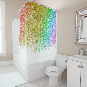 Cortina de ducha Purpurina de Snowcone arco iris