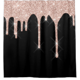 Cortina De Ducha Purpurina espumoso goteo Rosa Rosa Rosa Oro Rubor 