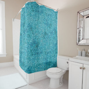 Cortina De Ducha Purpurina Mermaid Aqua Glitz