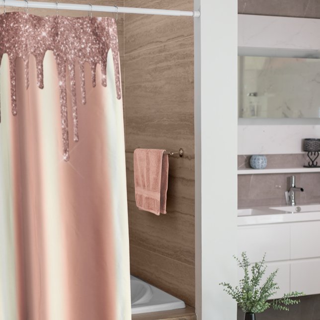 Cortina De Ducha Purpurina Rosa Gold Faux Dris Relieve metalizado M (Subido por el creador)