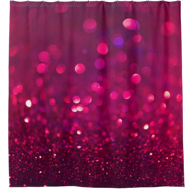 Cortina De Ducha Purpurina Rosa Rojo: Resumen en Bokeh (Anverso)