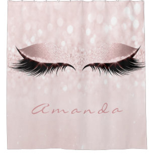 Cortina De Ducha Purpurina Sparkly maquillaje Princesa Nombre Rosa
