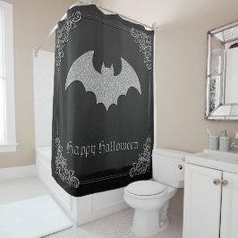Cortina De Ducha Purpurinoso Bat Halloween