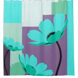 Cortina De Ducha Quiet Abstract Floral Rhythm