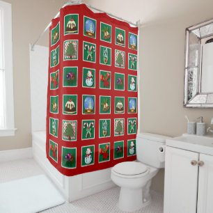 Cortina de ducha "Quilt" para navidades