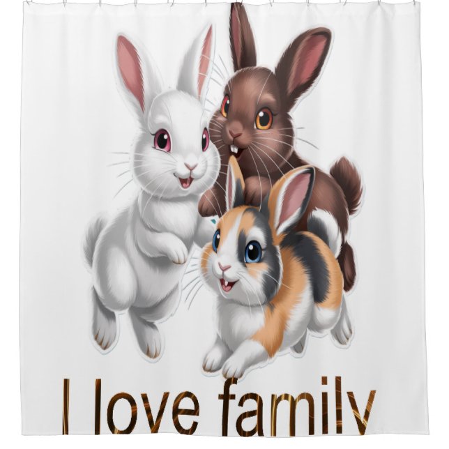 Cortina De Ducha Rabbit family  (Anverso)