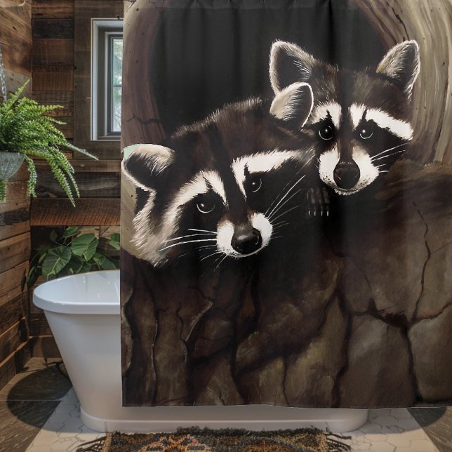 Cortina De Ducha Raccoons Brown Cute Tree (Subido por el creador)
