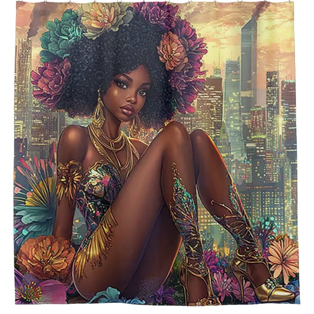 Cortina De Ducha Radiant City Goddess (Anverso)