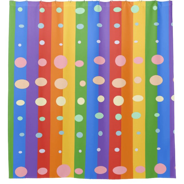 CORTINA DE DUCHA RAINBOW DOT STRIPES (Anverso)