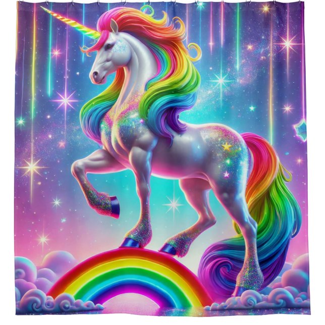 Cortina De Ducha Rainbow Unicorn (Anverso)