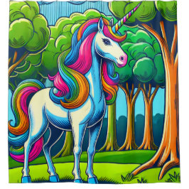 Cortina De Ducha Rainbow Unicorn